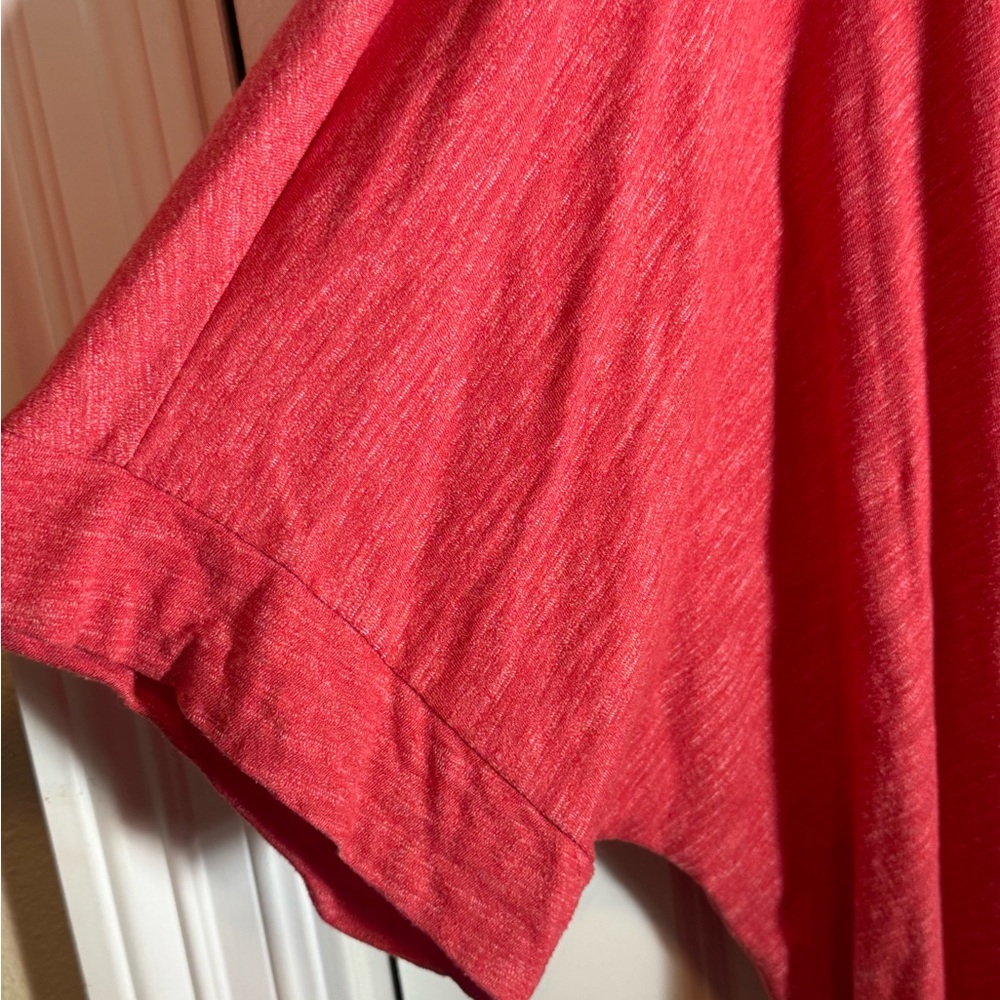 Soft Casual Tee Shirt Lightweight Comfortable Everyday Top Coral 3X - Picture 2 of 4